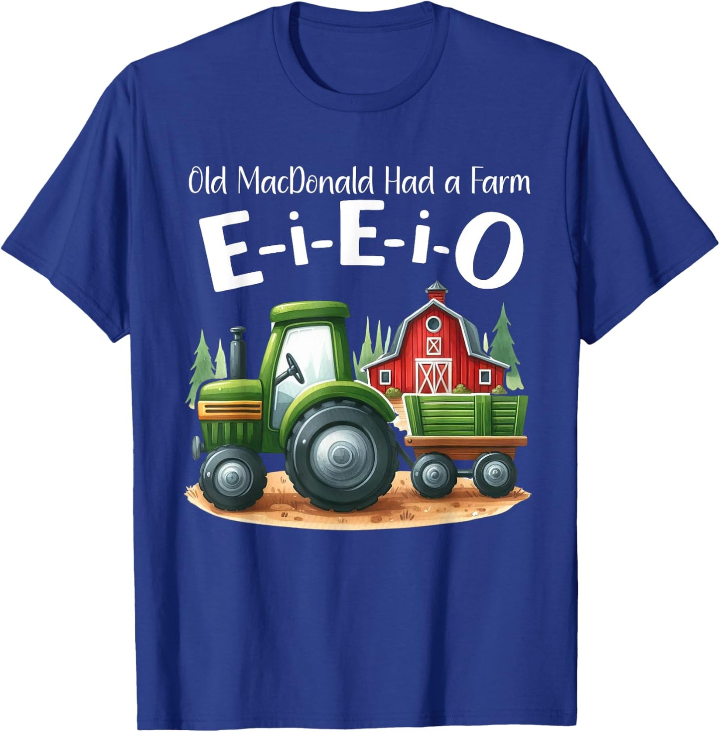 Toddler Kids Old MacDonald Had a Farm E-I-E-I-O Nursery Song T-Shirt - T-Shirt | Royal