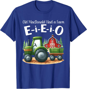 Toddler Kids Old MacDonald Had a Farm E-I-E-I-O Nursery Song T-Shirt - T-Shirt | Royal