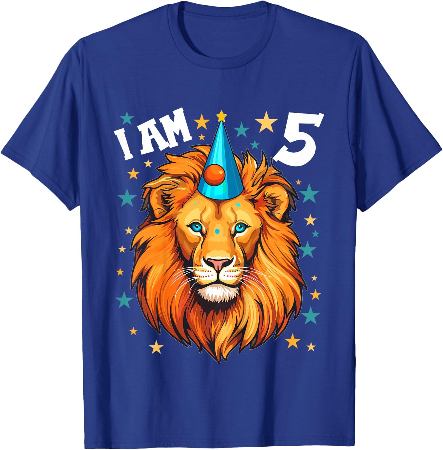 5 Years old Boy and Girl Lions 5th birthday Lion T-Shirt - T-Shirt | Royal