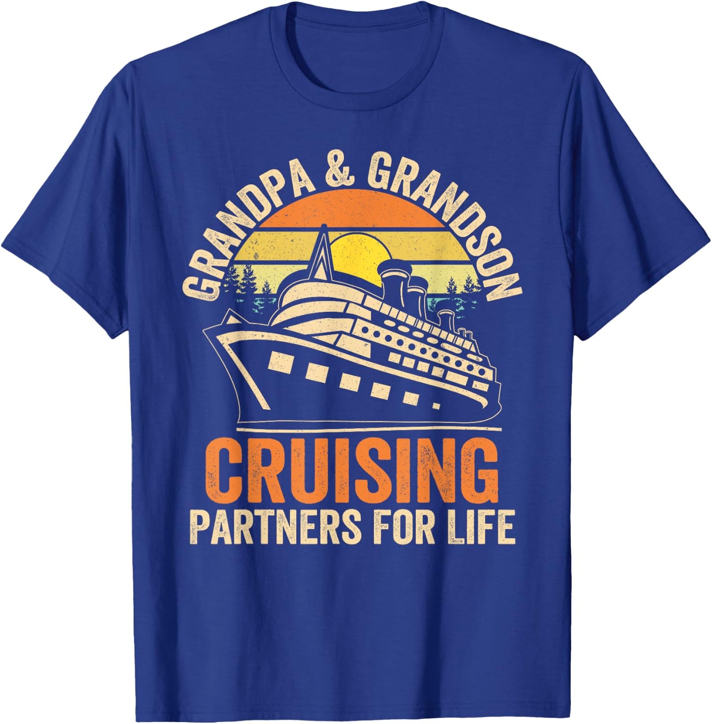 Grandpa Grandson Cruising Partner For Life Cruise Vacations T-Shirt - T-Shirt | Royal