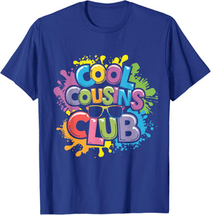 Funny Cool Cousins Club -Adults, -Kids Club - Black - Small - Short Sleeve - Modern Playful - Family Crew Graphic T-Shirt - T-Shirt | Royal