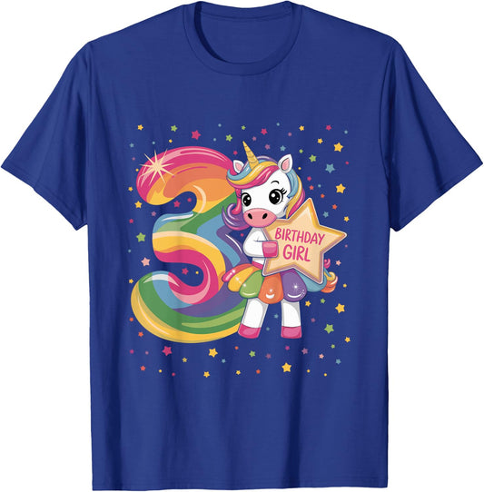 3 Year Old Unicorn 3nd Birthday Girl T-Shirt - T-Shirt | Royal
