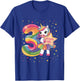 3 Year Old Unicorn 3nd Birthday Girl T-Shirt - T-Shirt | Royal