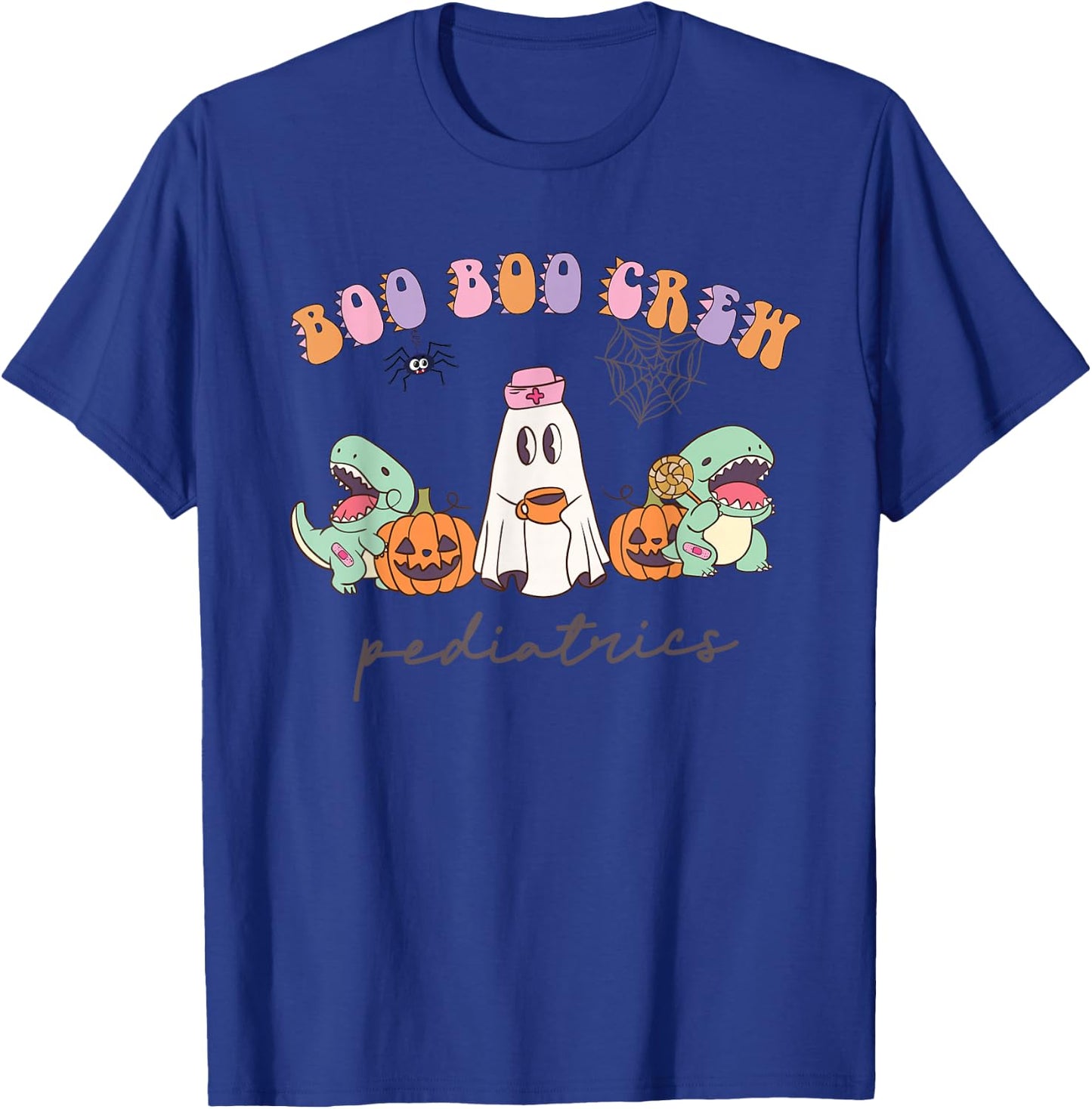 Boo Boo Crew Pediatrics Nurse Dinosaur Halloween PEDS Crew T-Shirt - T-Shirt | Royal
