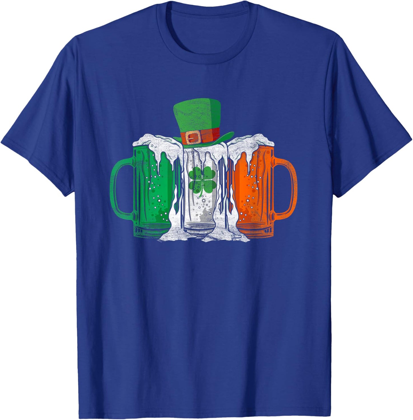 Irish Flag Ireland Beer St Patrick's Day Drink T-Shirt - T-Shirt | Royal