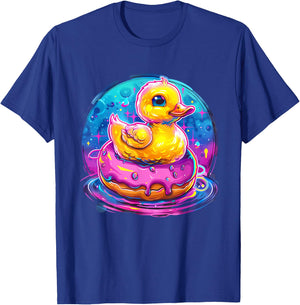 Rubber Duck Rubber Duckling Duck Lover Rubber Duckie Donut T-Shirt - T-Shirt | Royal
