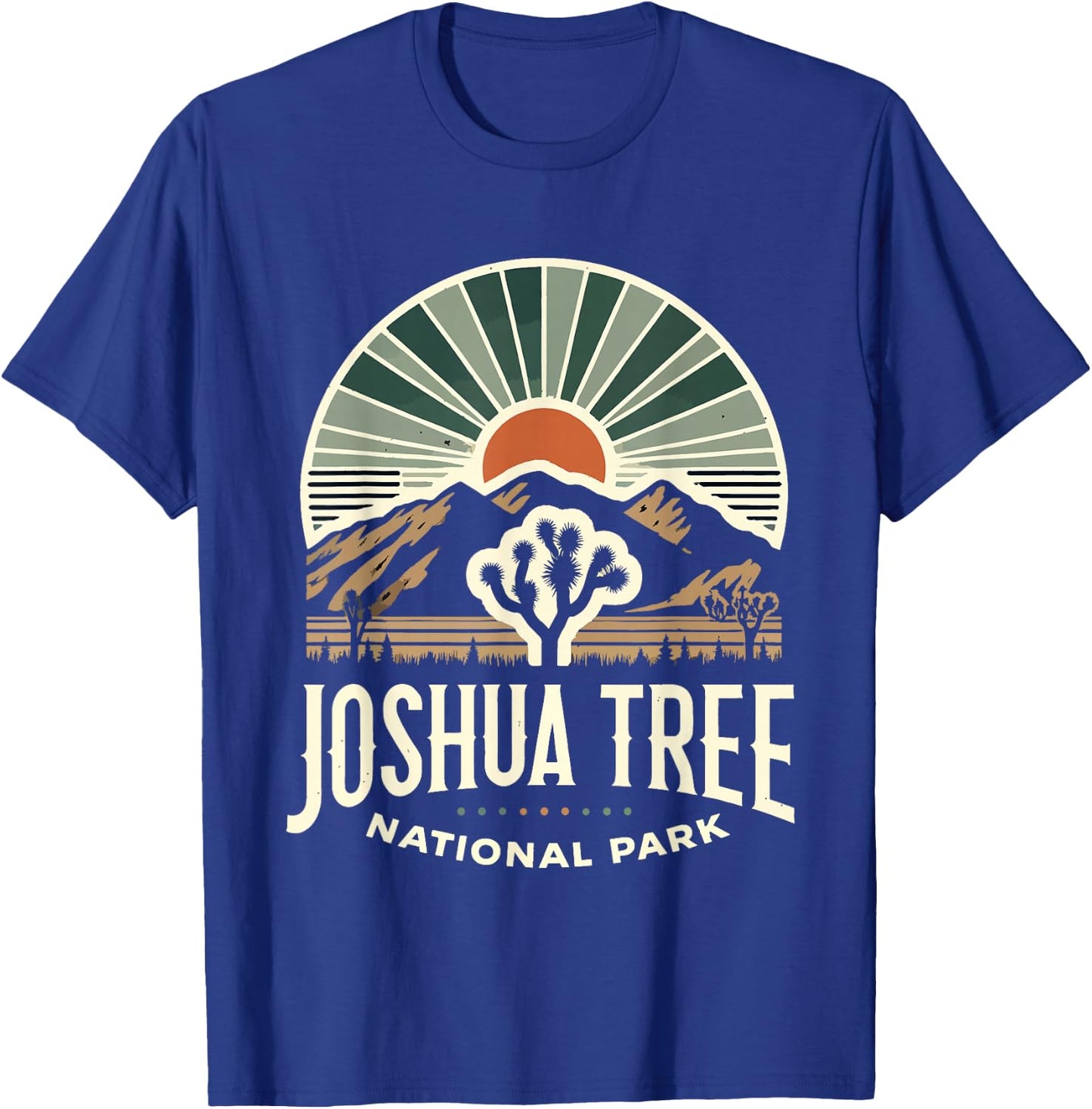 Joshua Tree National Park Vintage Hiking Camping Outdoors T-Shirt - T-Shirt | Royal