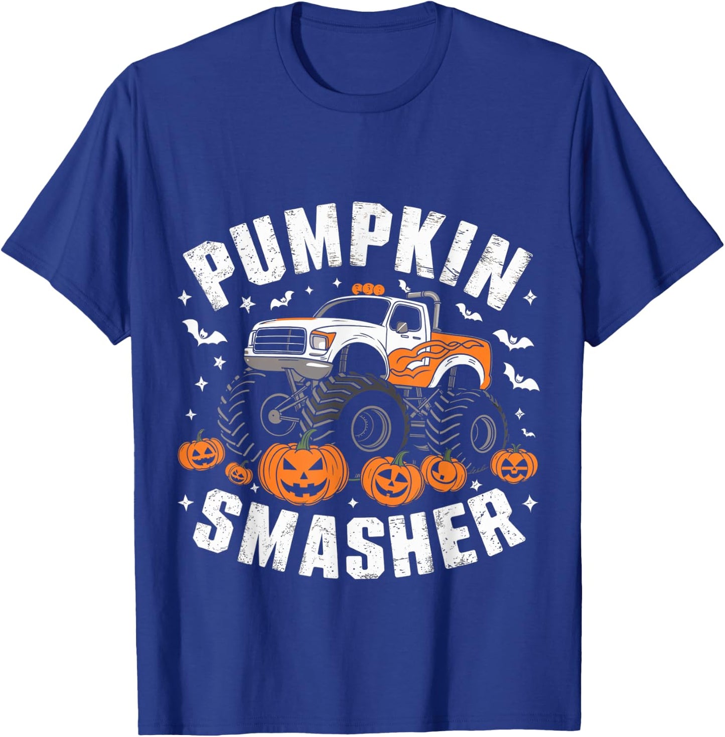 Pumpkin Smasher Halloween Monster Truck Dad Mom Kids T-Shirt - T-Shirt | Royal