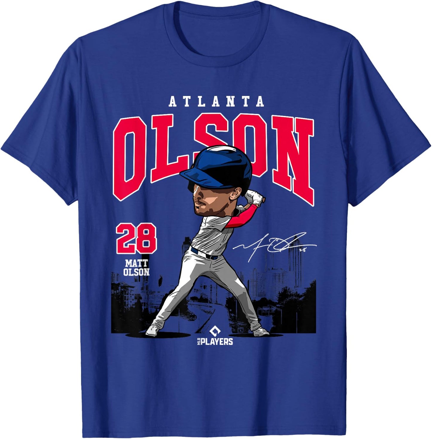 Matt Olson | Atlanta Baseball MLB Players | MLBOLS4027 T-Shirt - T-Shirt | Royal