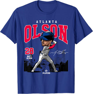 Matt Olson | Atlanta Baseball MLB Players | MLBOLS4027 T-Shirt - T-Shirt | Royal