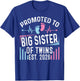 Promoted to Big Sister of Twins Est 2026 Baby Shower T-Shirt - T-Shirt | Royal