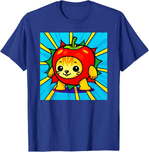 Cute Apple Cat Happy AppleCat Meme Kitty Cat Lovers Meme T-Shirt - T-Shirt | Royal