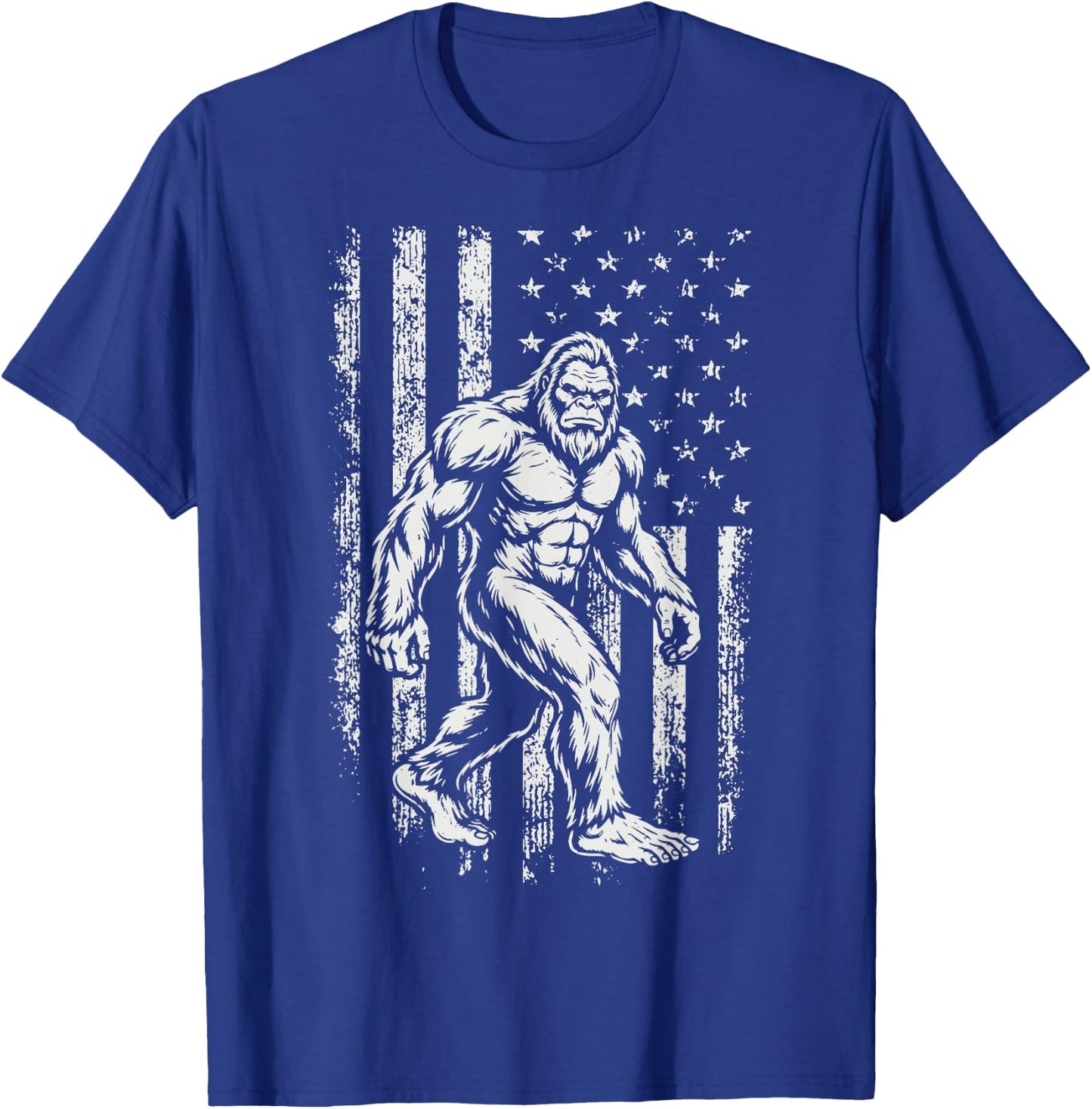 Bigfoot US Flag 4th of July T-Shirt - T-Shirt | Royal