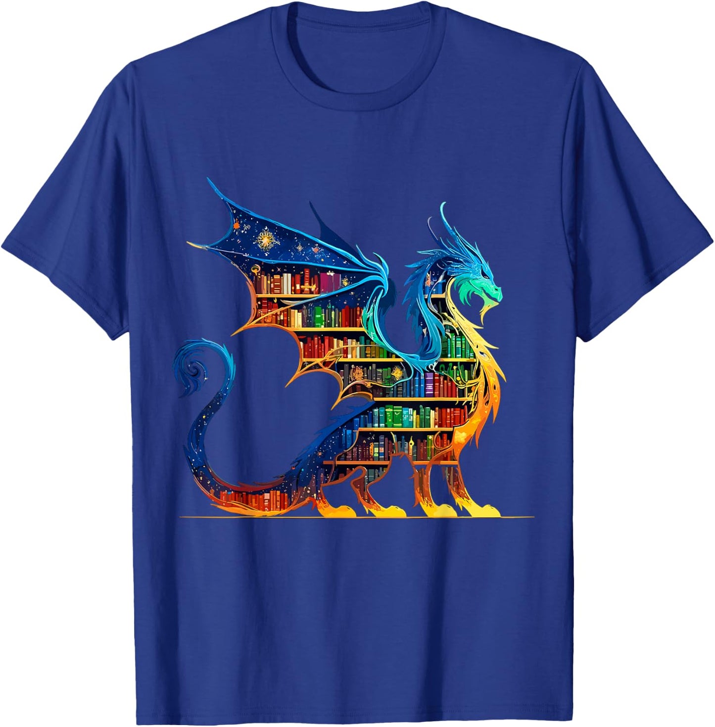 Book Dragon Reading Book Lover T-Shirt - T-Shirt | Royal