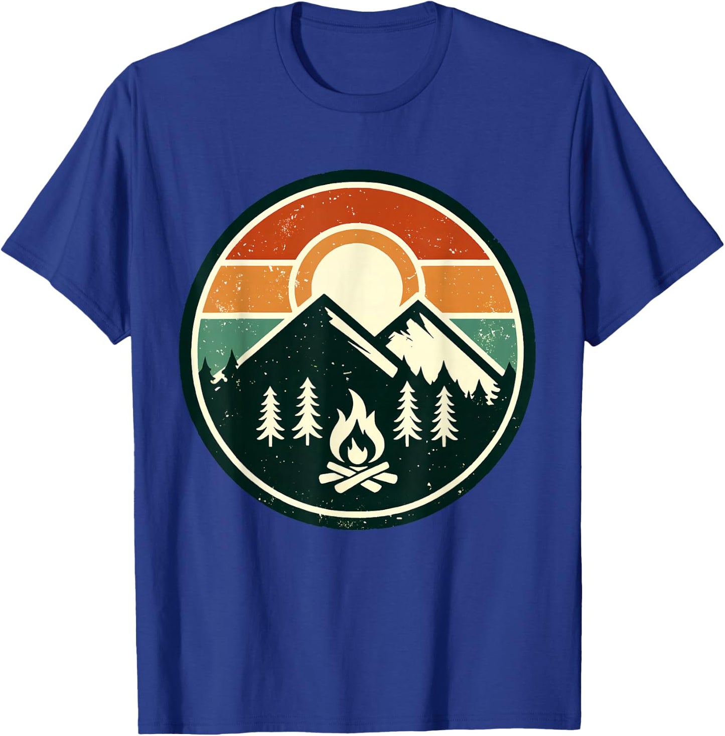 Retro Vintage Campfire Camping Camper Outdoor Camp Men Women T-Shirt - T-Shirt | Royal
