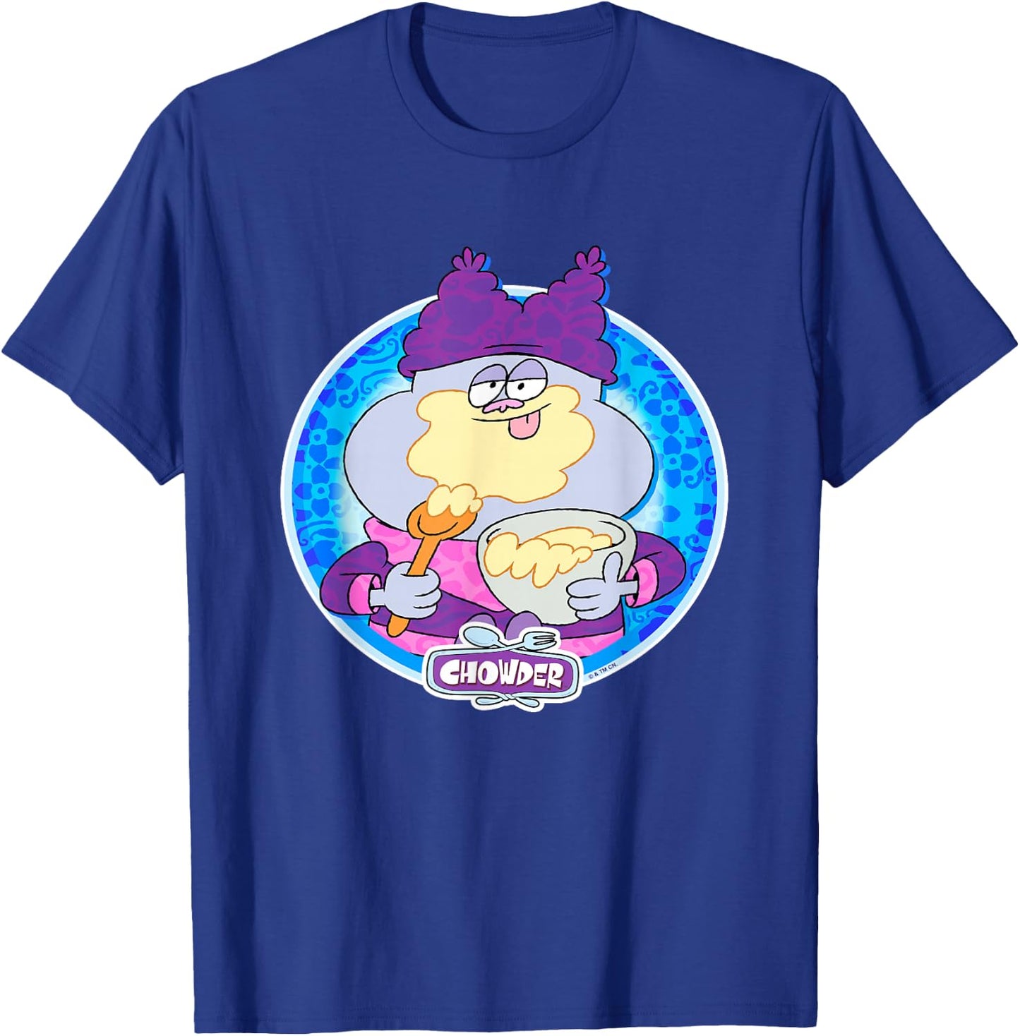 Chowder Licking The Spoon With Bowl Mix Vintage Portrait T-Shirt - T-Shirt | Royal
