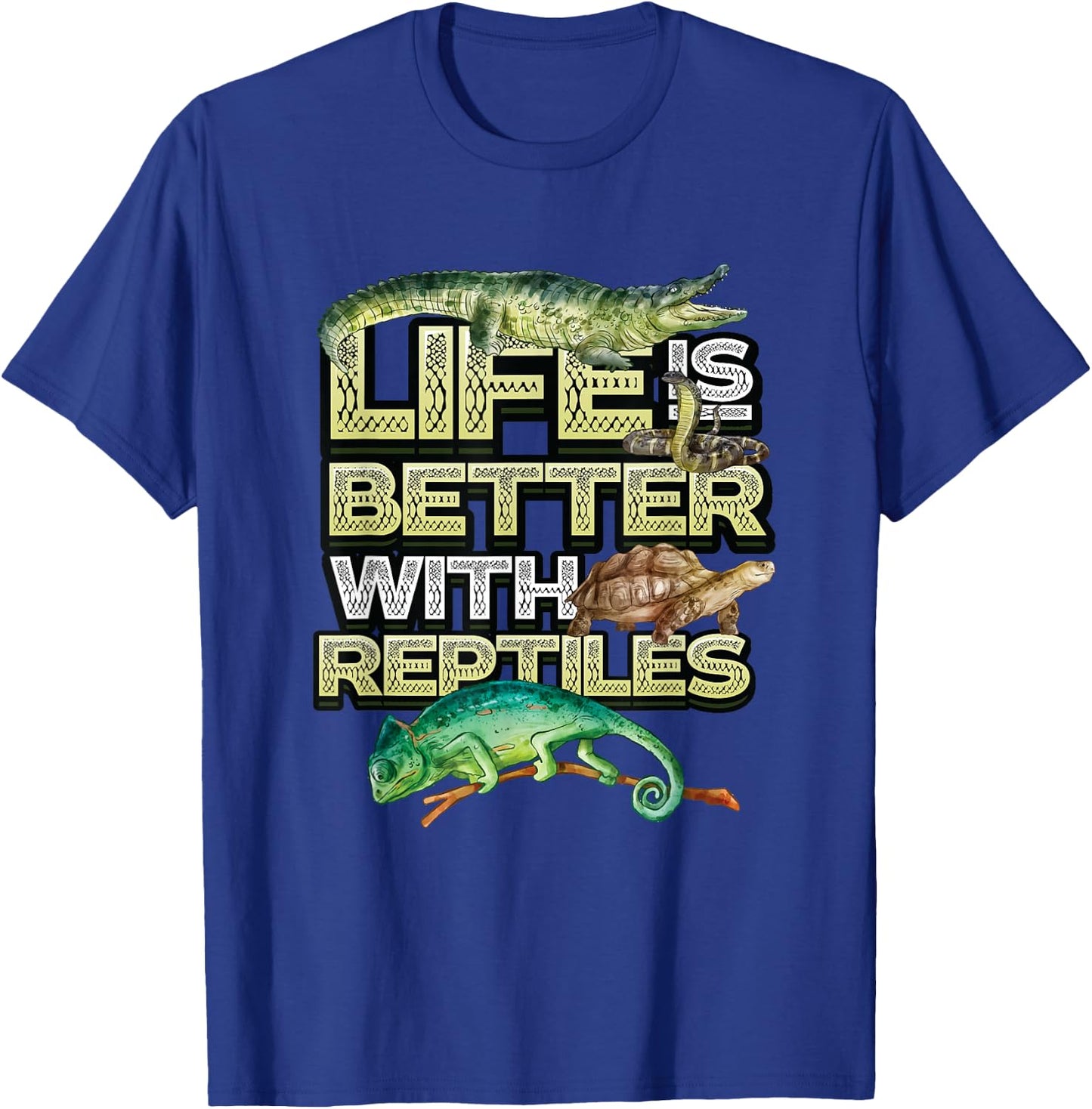 Reptile Lover - Life Is Better With Reptiles T-Shirt - T-Shirt | Royal
