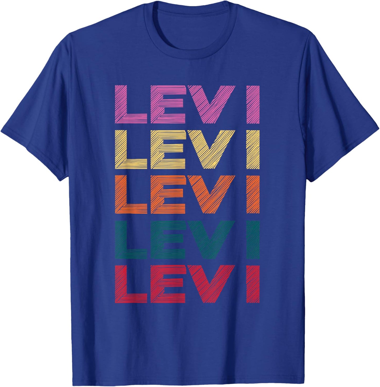 Levi Name Personalized Funny Retro Vintage T-Shirt - T-Shirt | Royal