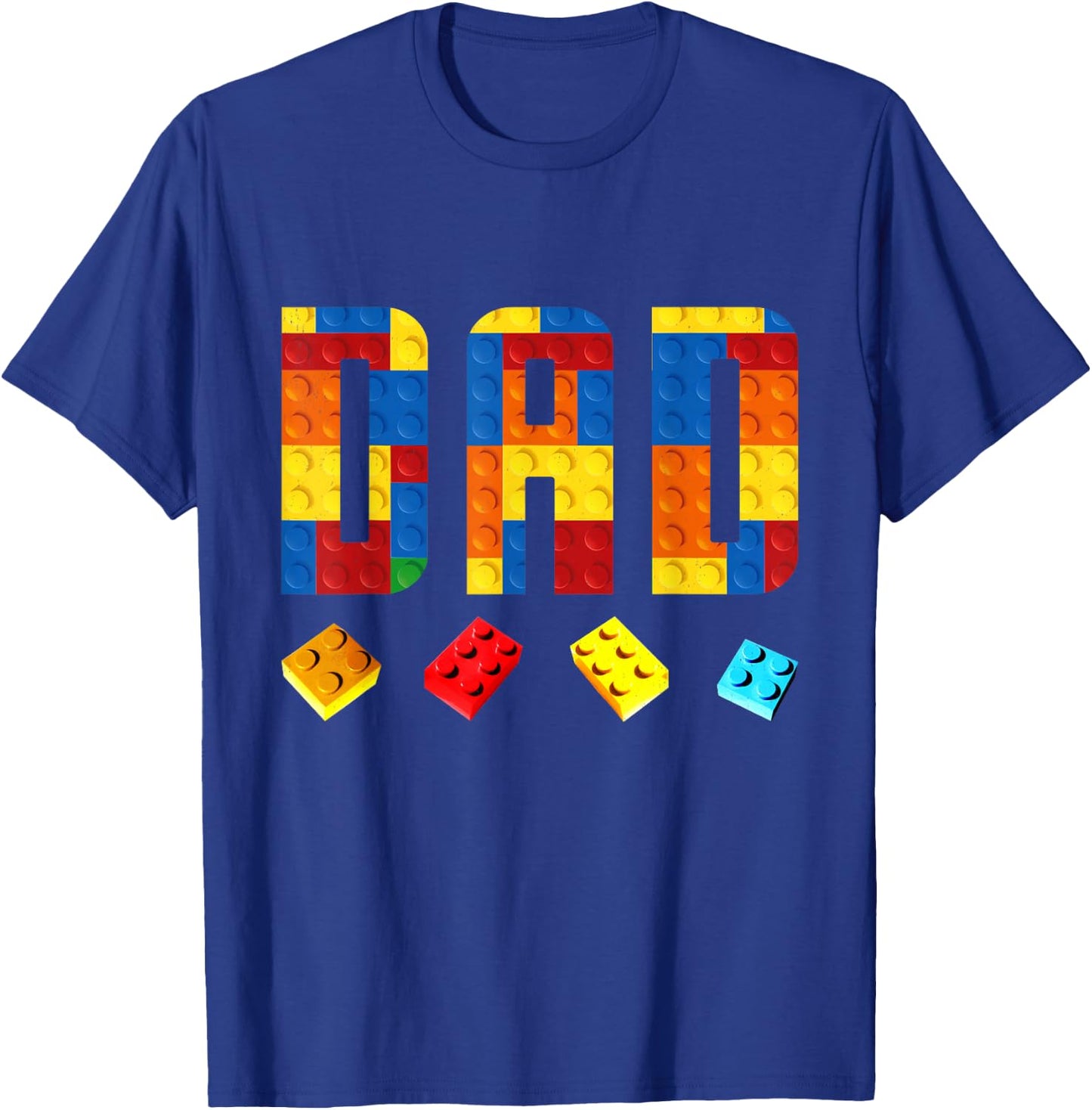 Dad Master Builder Building Blocks Birthday Family Matching T-Shirt - T-Shirt | Royal