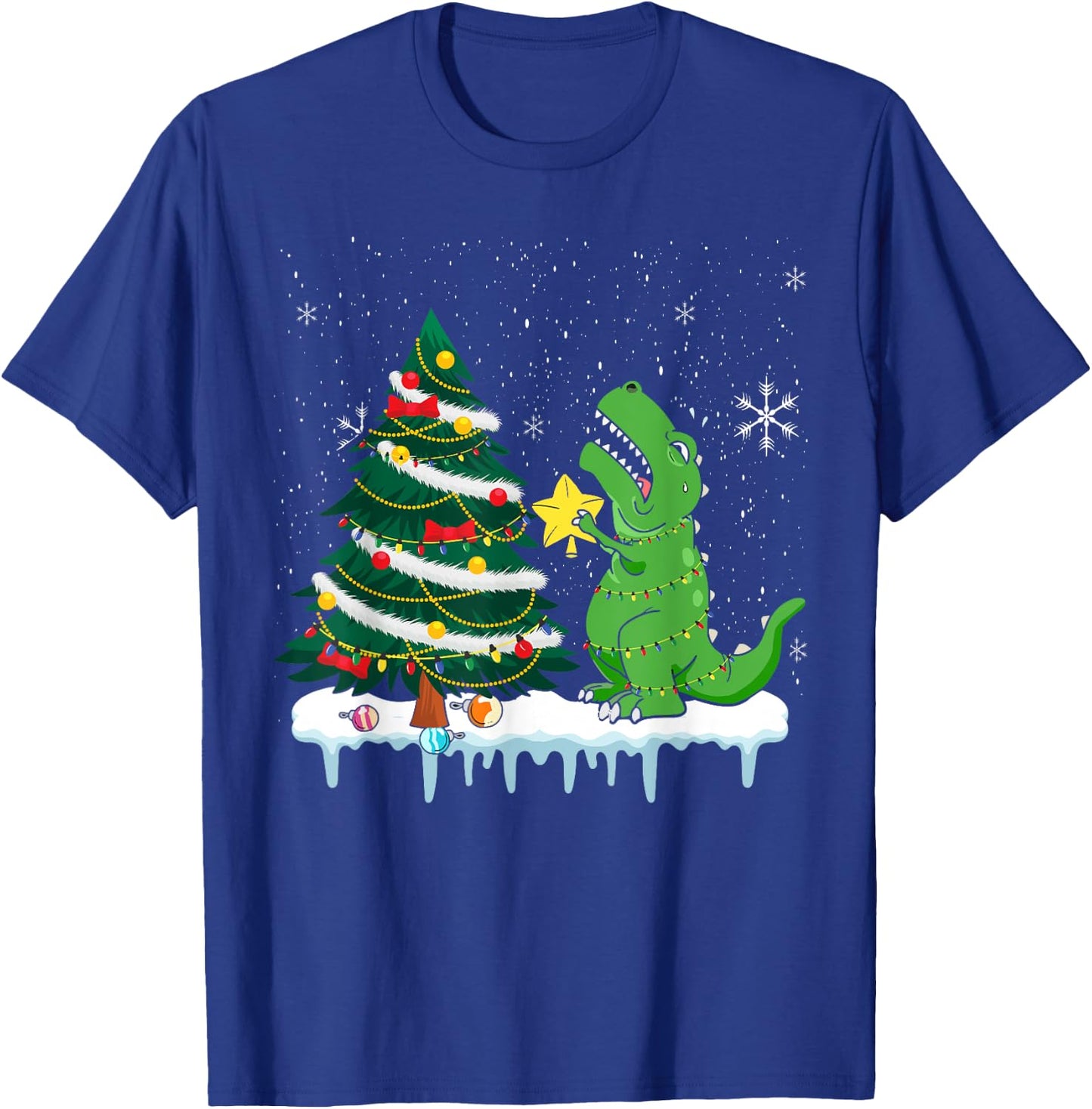 Struggle Is Real Dinosaur T Rex Christmas Tree Star Kids T-Shirt - T-Shirt | Royal