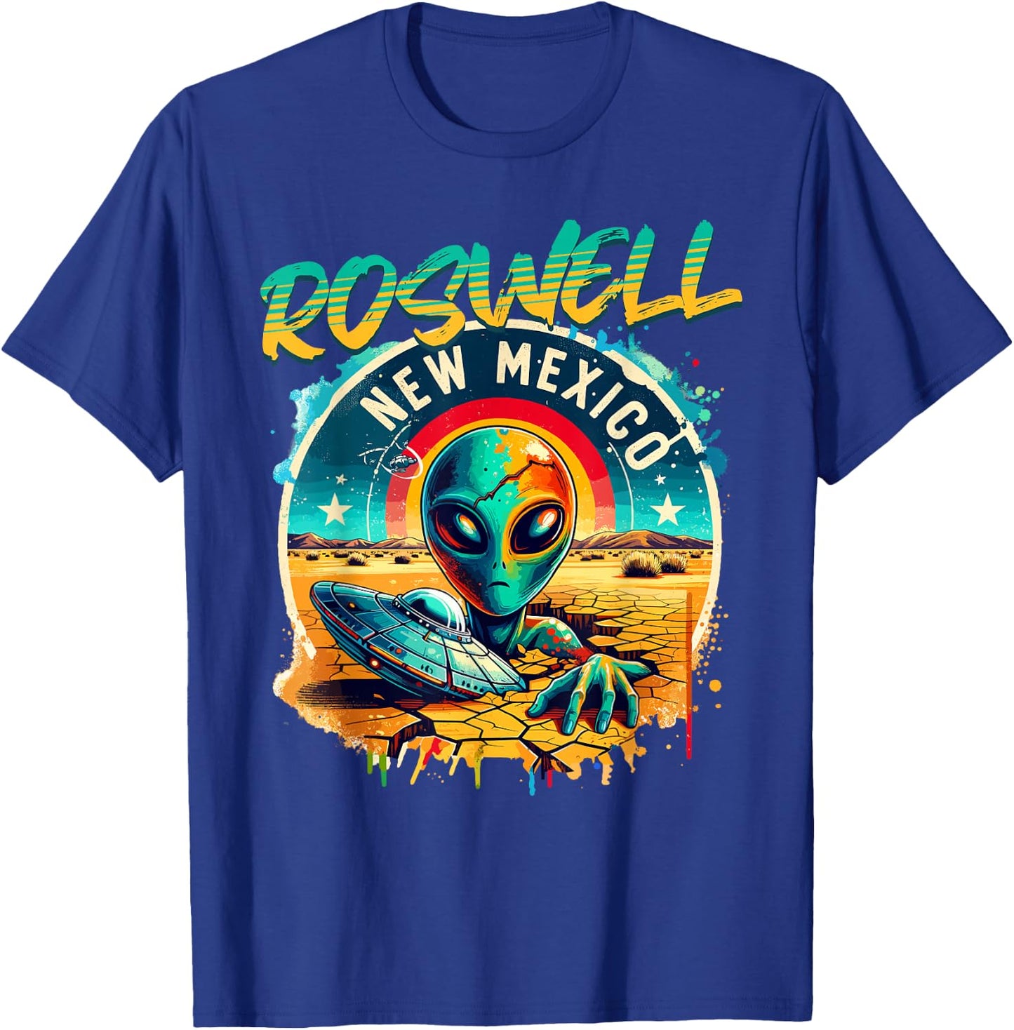 Roswell New Mexico Alien UFO T-Shirt - T-Shirt | Royal