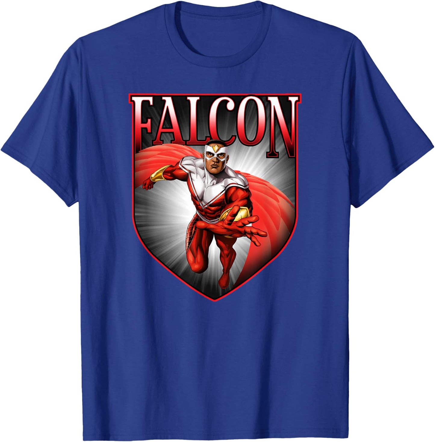 Marvel Avengers Falcon Graphic Comic Color Badge T-Shirt - T-Shirt | Royal