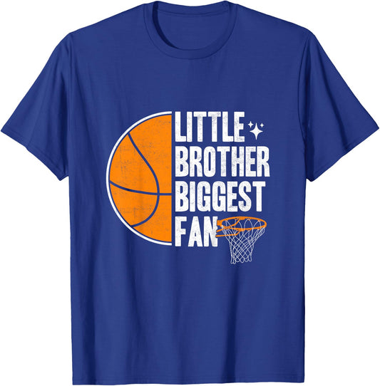 Kids Basketball Little brother Biggest Fan Basketball brother T-Shirt - T-Shirt | Royal