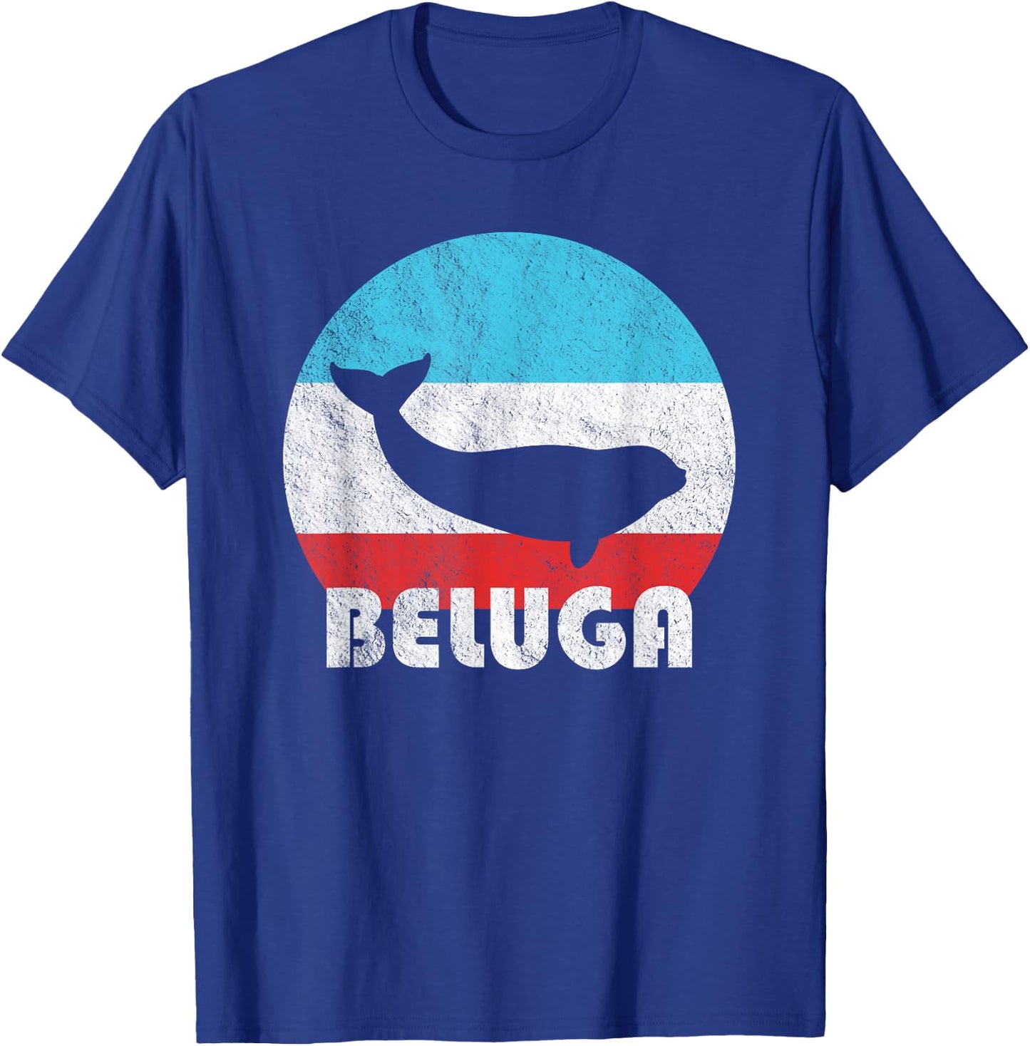 Beluga Whale Vintage Retro Silhouette Gift T-Shirt - T-Shirt | Royal