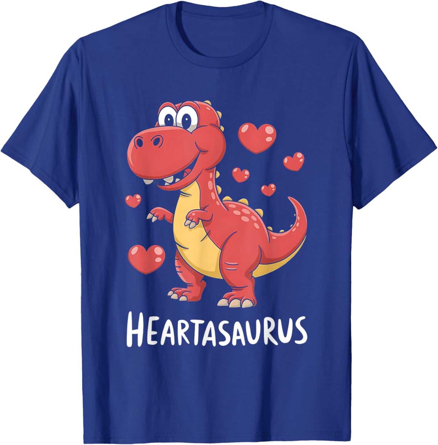 Heartasaurus Cute Dino Valentine’s Celebration Design T-Shirt - T-Shirt | Royal