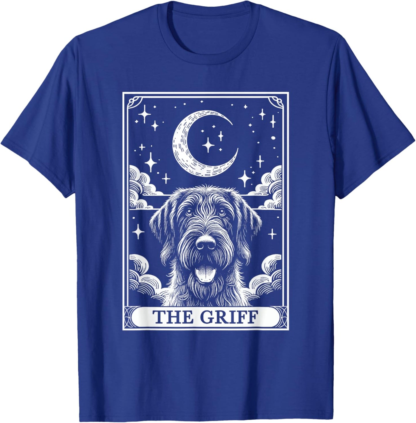 Tarot Card Vintage Crescent Moon Wirehaired Pointing Griffon T-Shirt - T-Shirt | Royal