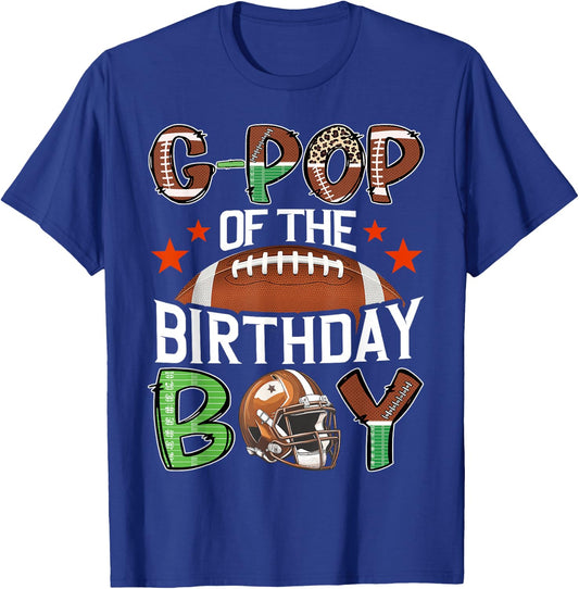 G-Pop Of The Birthday Boy Game Day Football T-Shirt - T-Shirt | Royal