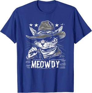 Meowdy Cat, Cowboy Kitten, Country Music T-Shirt - T-Shirt | Royal