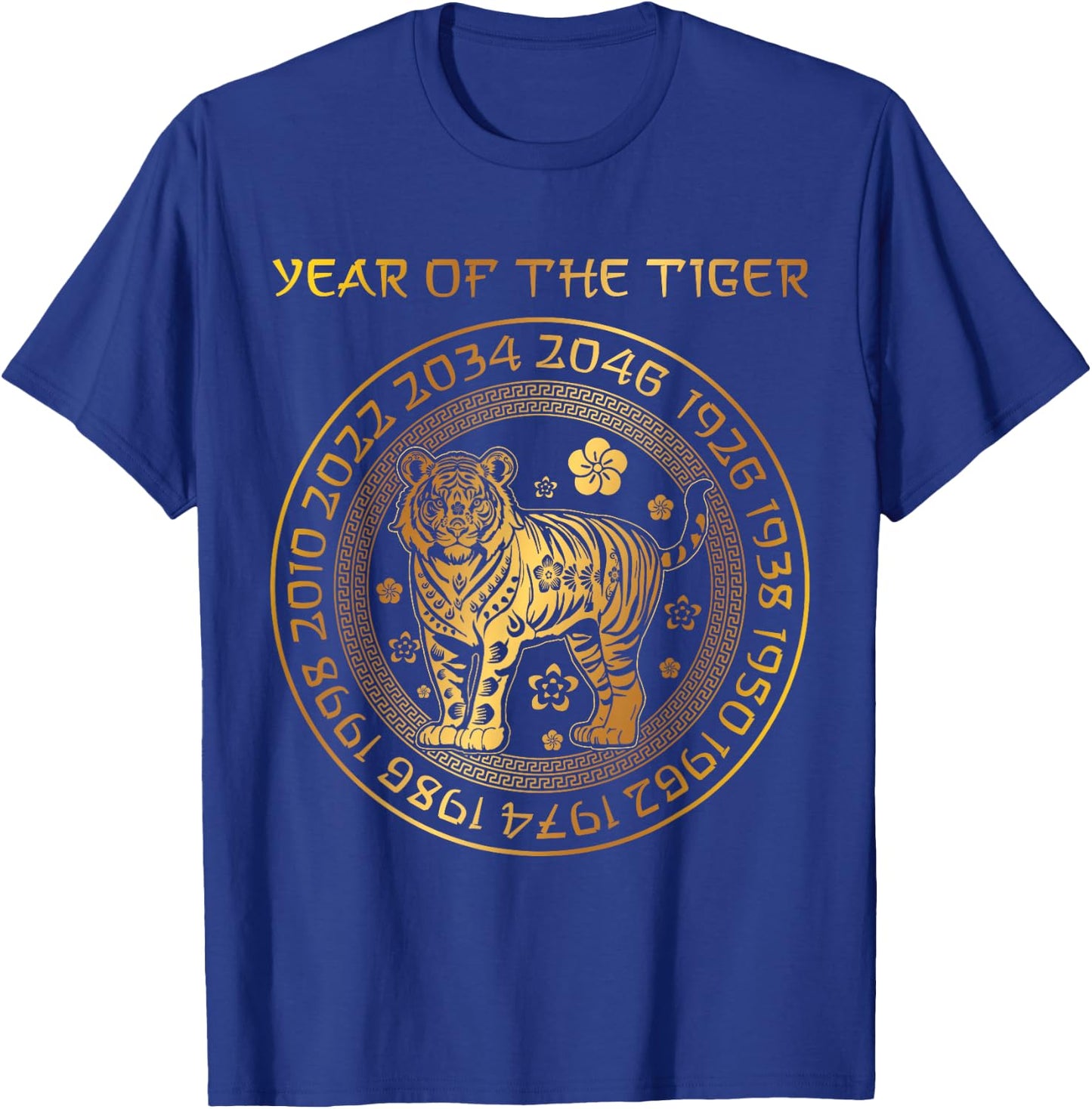 Chinese New Year Of The Tiger Chinese Zodiac Years 2034 , Small, Black T-Shirt - T-Shirt | Royal