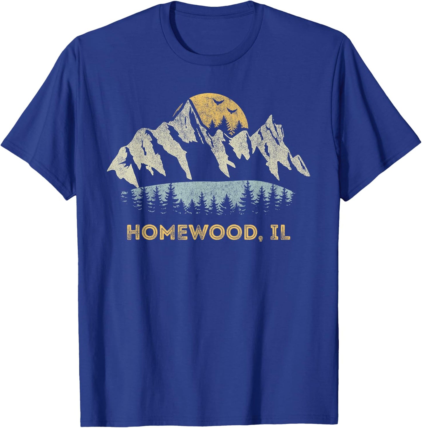 Homewood Illinois Mountain Sunset Sunrise IL T-Shirt - T-Shirt | Royal