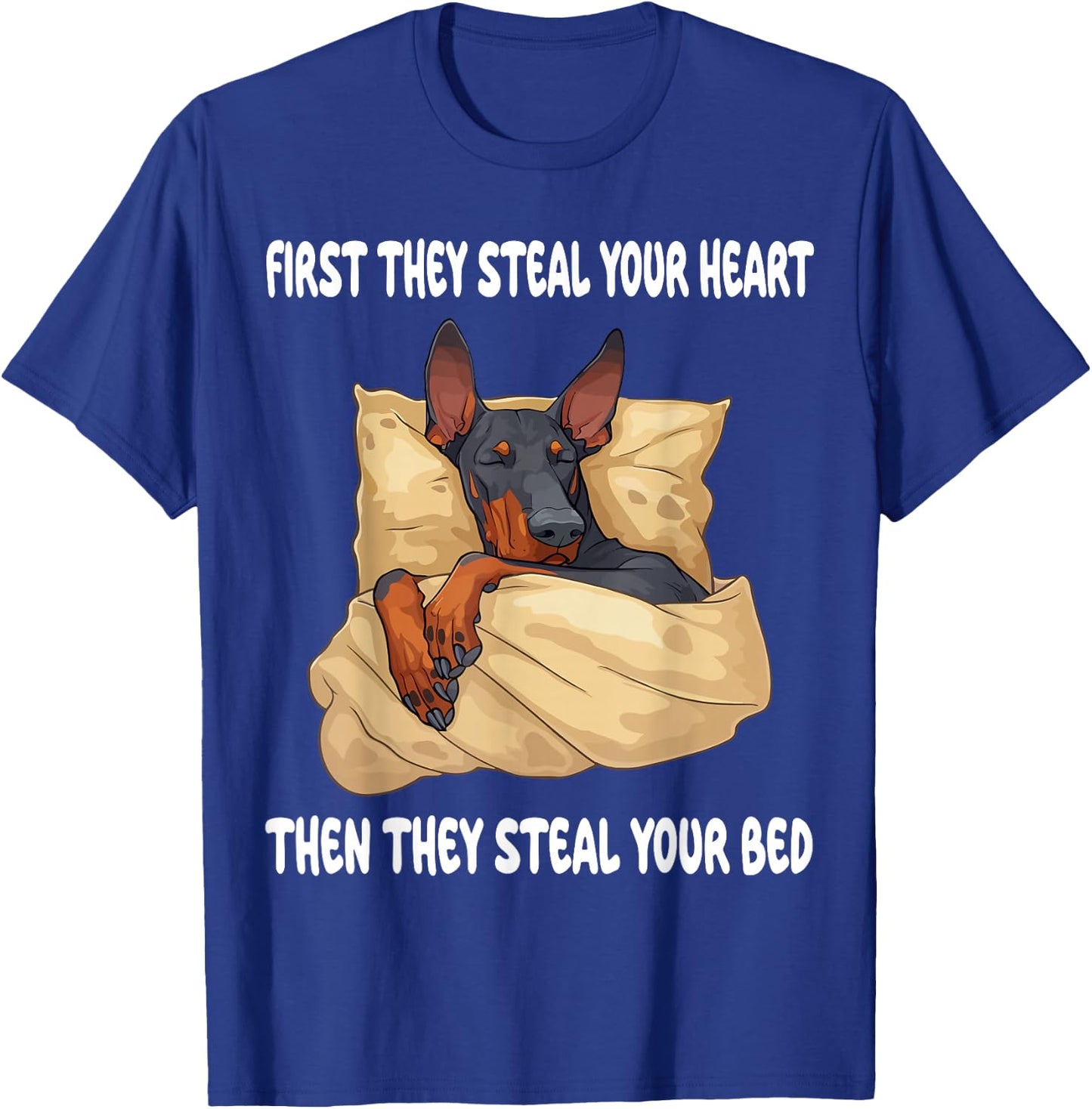 Doberman Pinscher Sleeping Pajamas Nightgown T-Shirt - T-Shirt | Royal