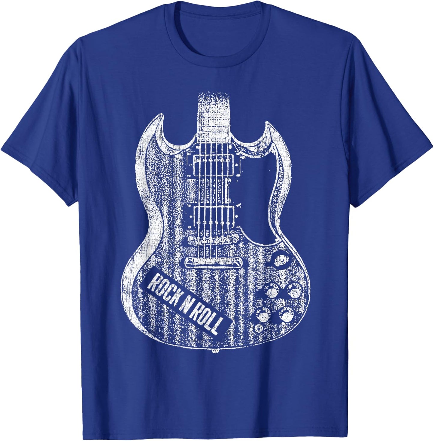 Rock and Roll Guitar Vintage ROCK Music T-Shirt - T-Shirt | Royal
