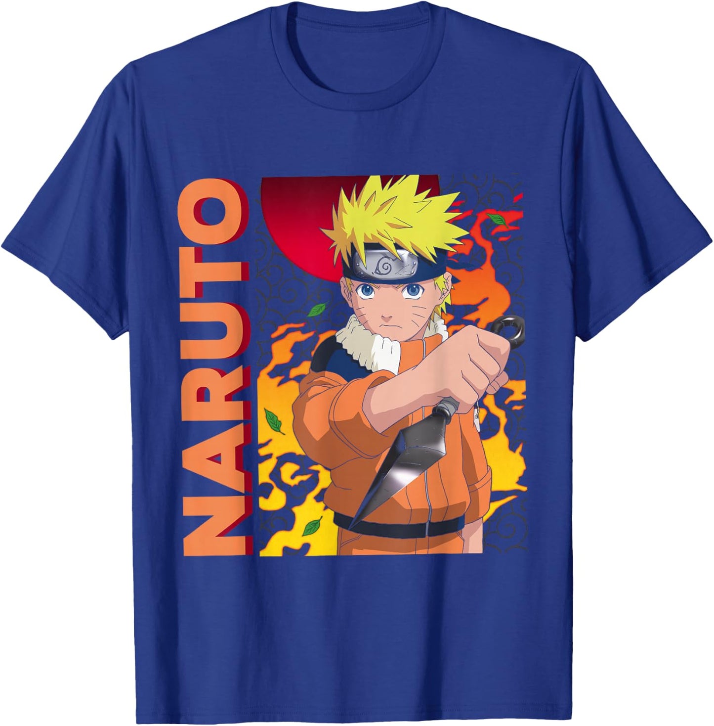 Naruto Main Character On Elemental Background T-Shirt - T-Shirt | Royal