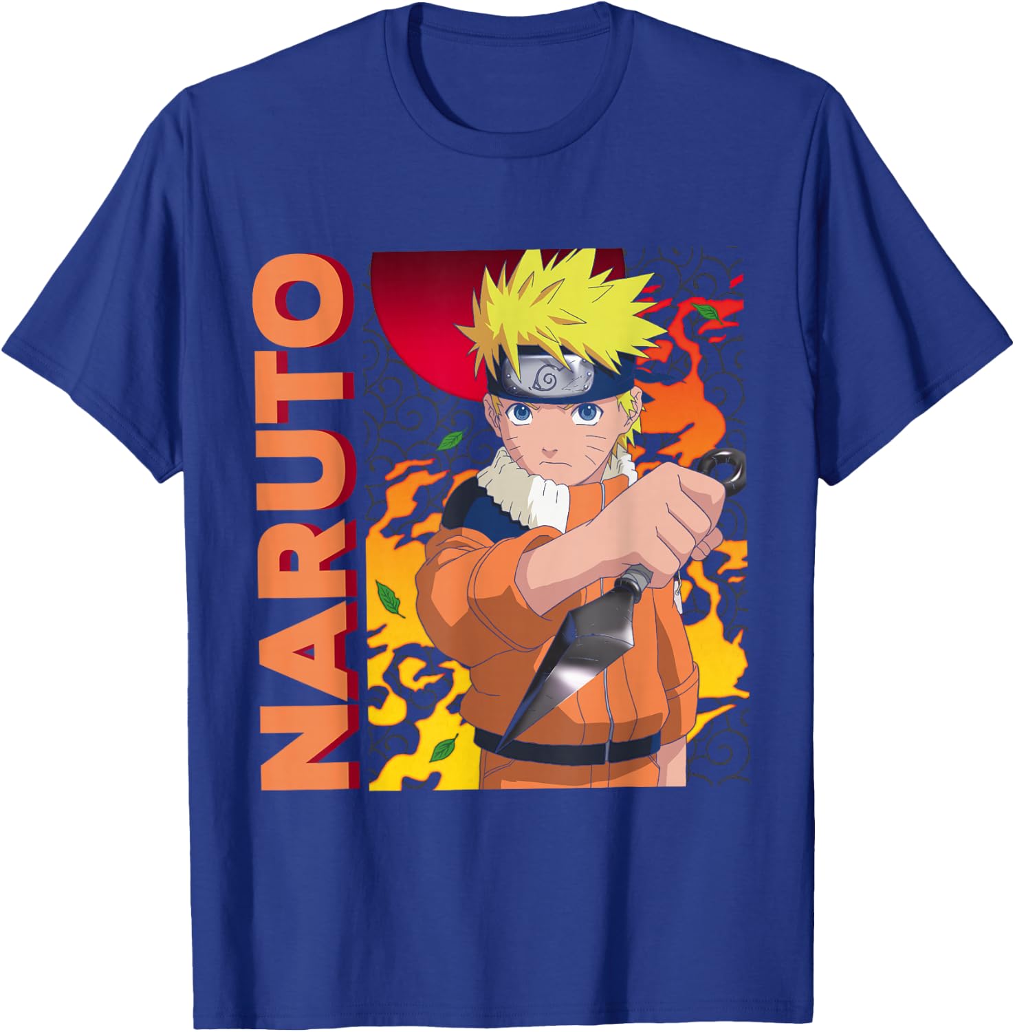 Naruto Main Character On Elemental Background T-Shirt - T-Shirt | Royal