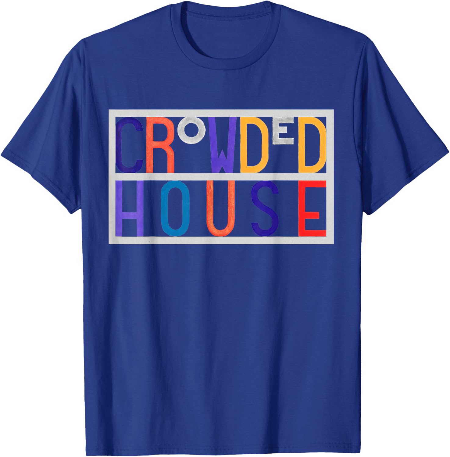 Crowded House Logo On Black T-Shirt - T-Shirt | Royal