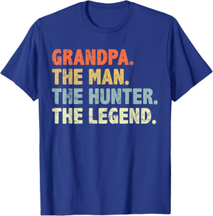 Retro style Funny Grandpa The Man Duck Deer hunting Legend T-Shirt - T-Shirt | Royal