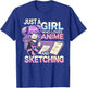 Just A Girl Who Loves Anime And Sketching, Otaku Anime T-Shirt - T-Shirt | Royal