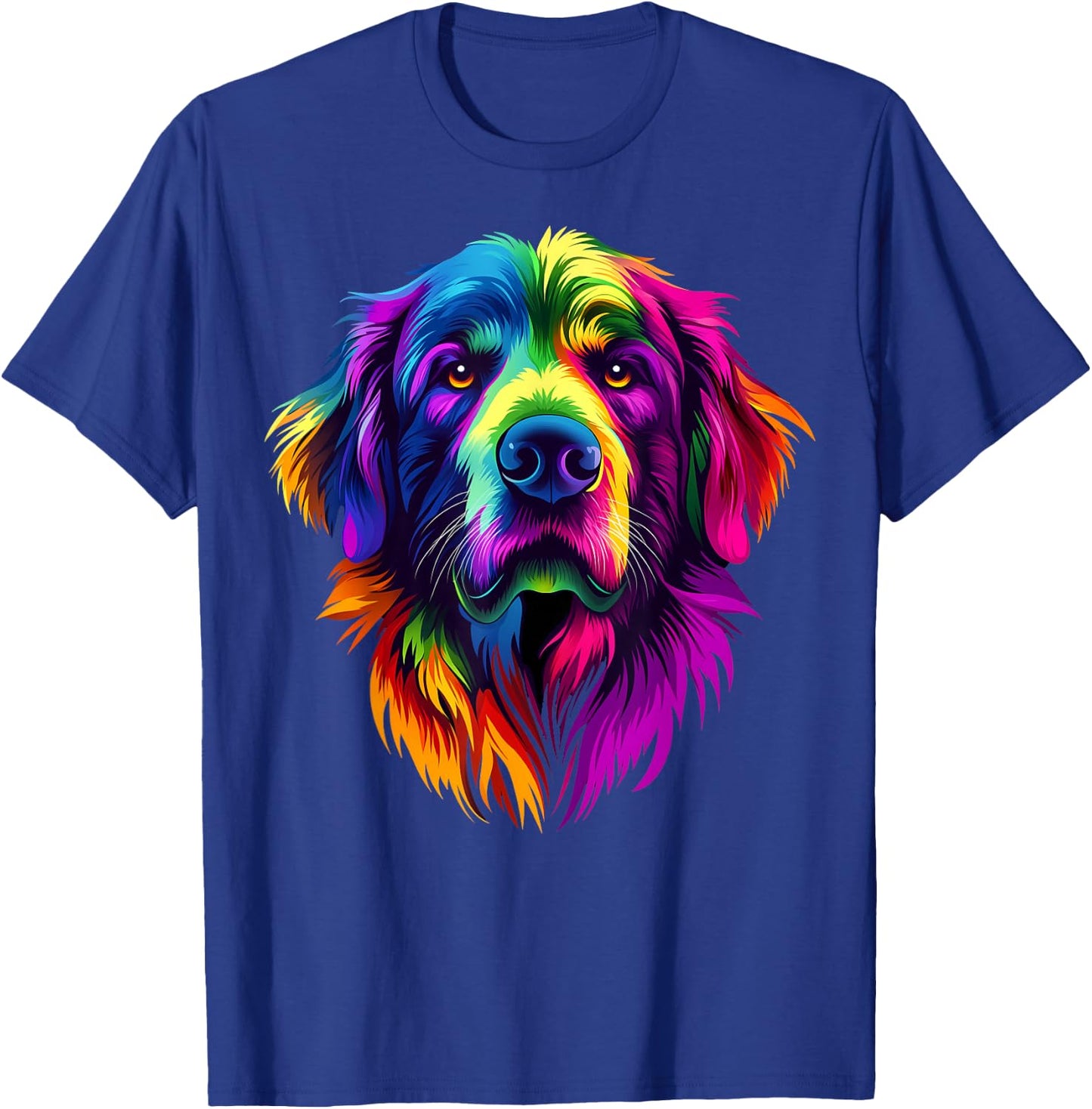 Colorful Great Pyrenees Face Cute Dog Lover Men Women Black T-Shirt - T-Shirt | Royal