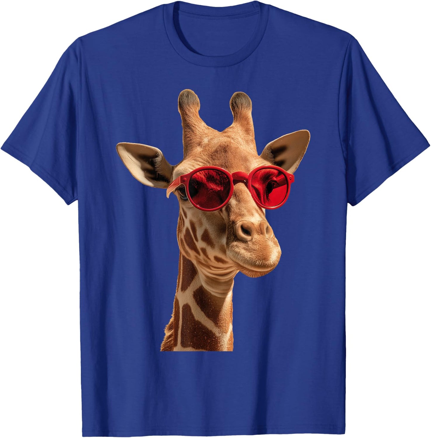 Giraffe Wearing Sunglasses Funny Graphic T-Shirt - T-Shirt | Royal
