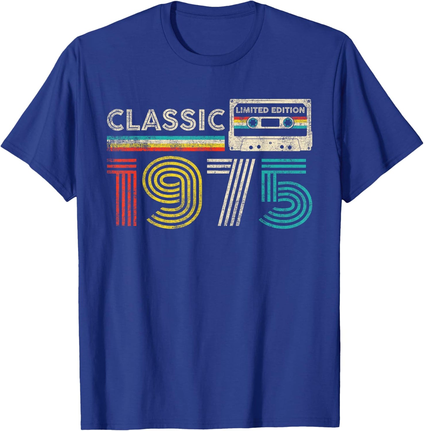 Classic 1975 Vintage 1975 Cassette Tape Men Women Birthday T-Shirt - T-Shirt | Royal