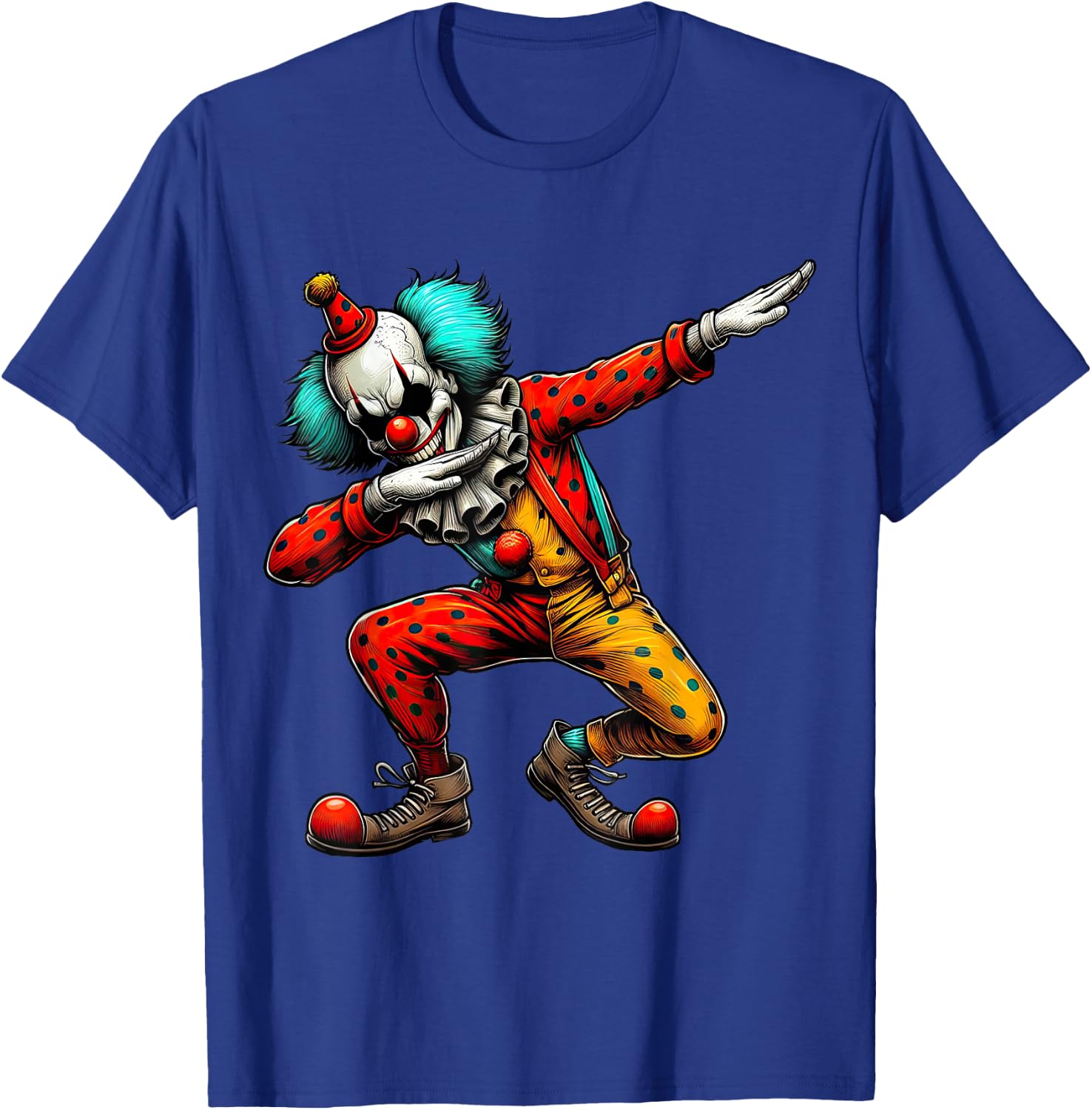 Dabbing Creepy Clown Scary Halloween Dab Dance T-Shirt - T-Shirt | Royal