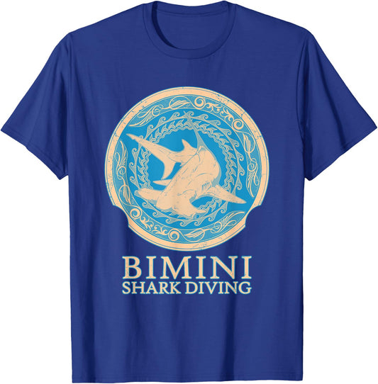 Hammerhead Shark Diving Bimini T-Shirt - T-Shirt | Royal