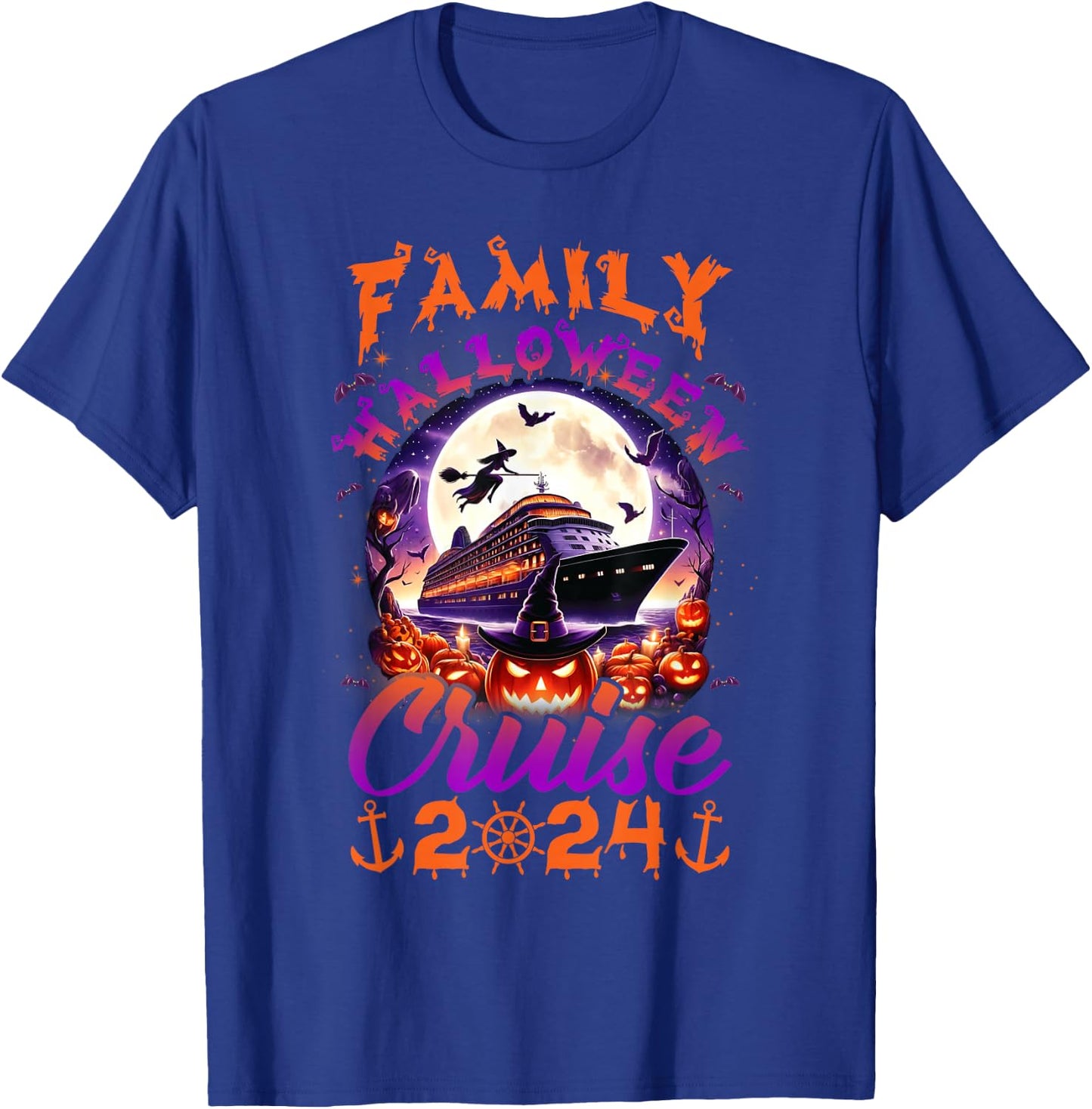 Family Halloween Cruise 2024 Halloween Cruise Cruising Lover T-Shirt - T-Shirt | Royal