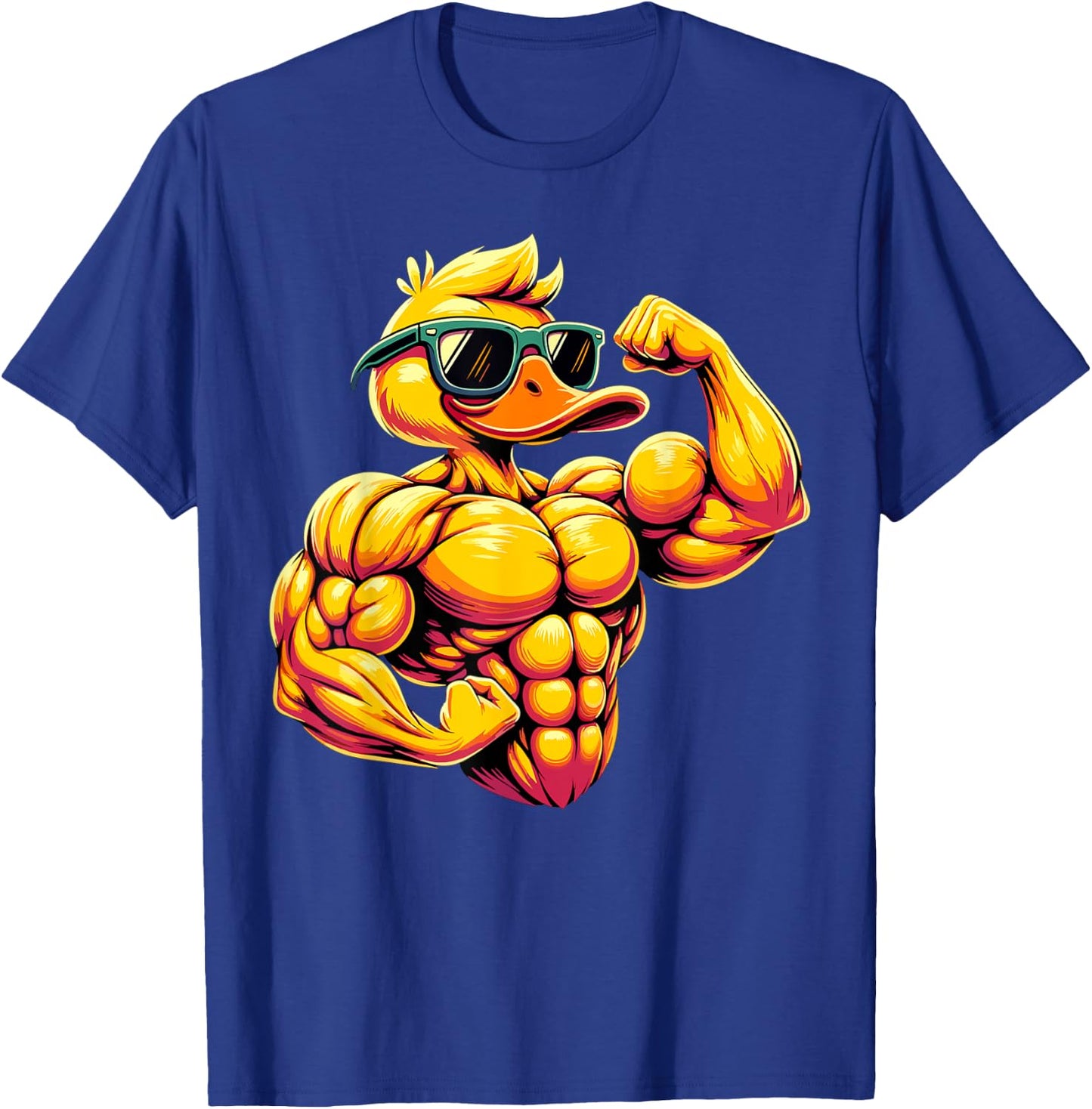 Muscular Duck Bodybuilder Rubber Duck T-Shirt - T-Shirt | Royal