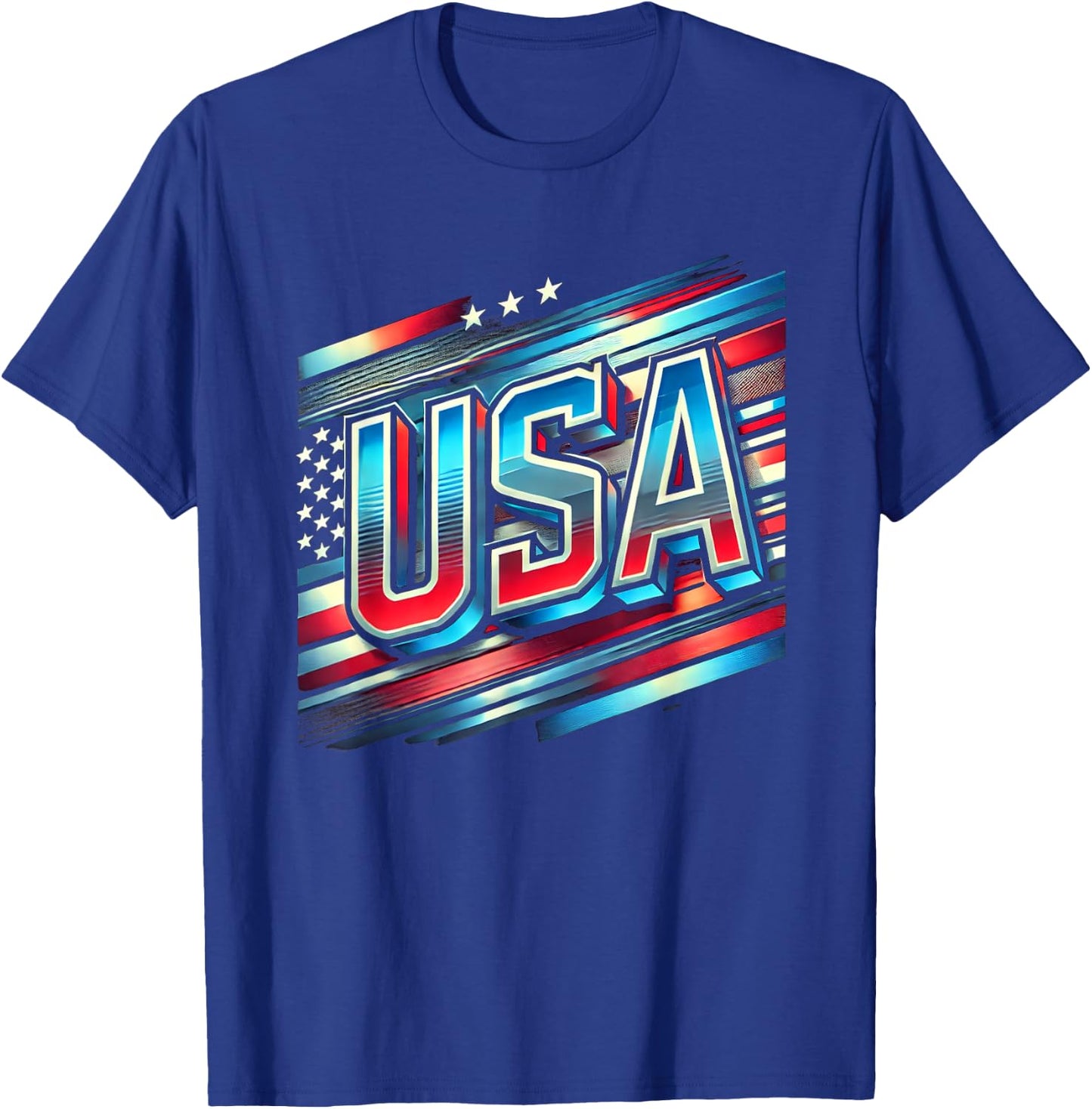 USA American Flag Patriotic Design Men T-Shirt - T-Shirt | Royal