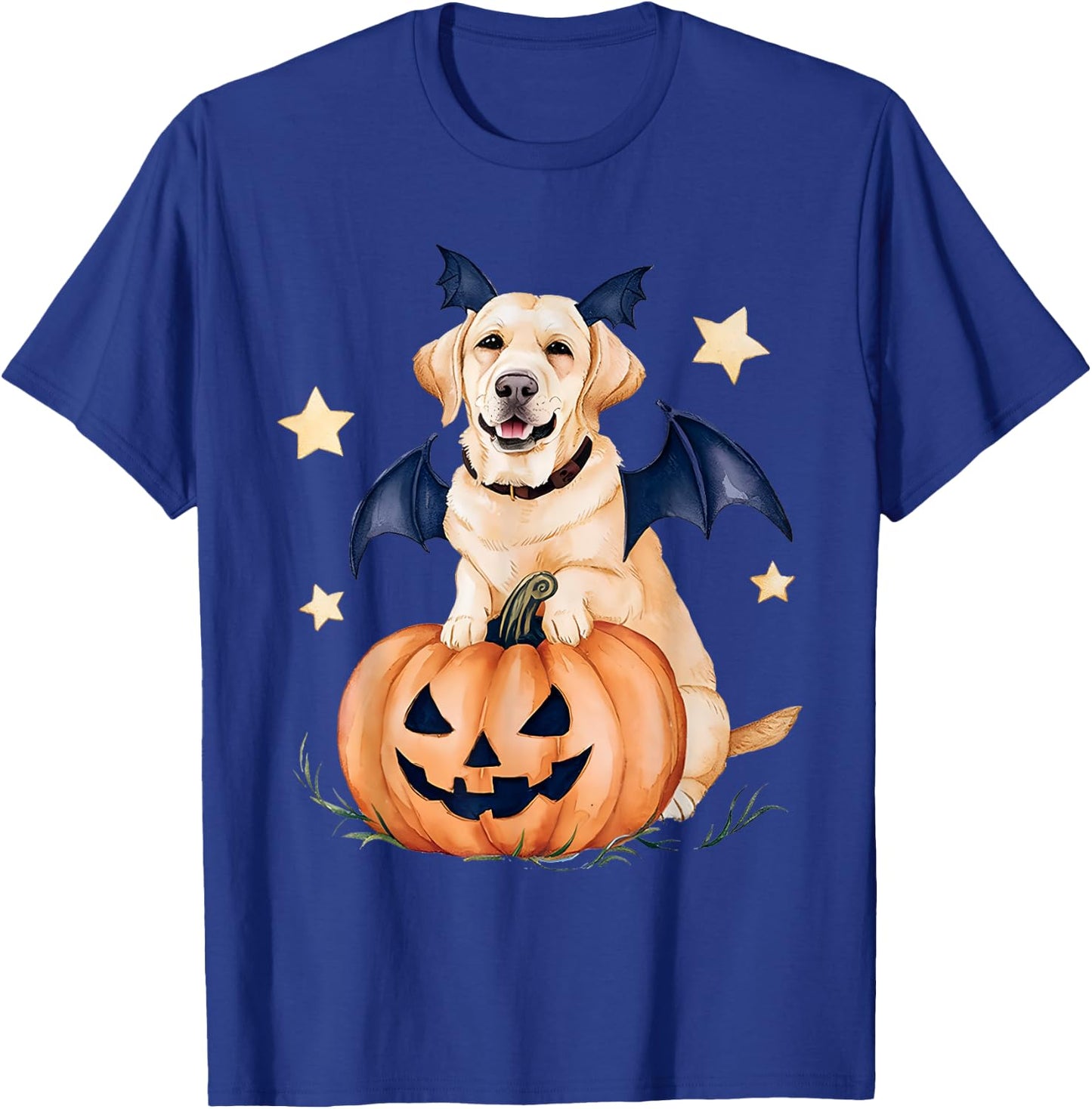 Labrador Pumpkin Witch Golden Labrador Halloween Ghost Dog T-Shirt - T-Shirt | Royal